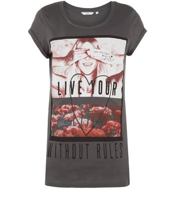Comprar Dark Grey Live Your Life Without Rules Girl T-Shirt al mejor precio