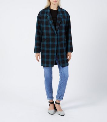 Black Check Boyfriend Blazer  | New Look