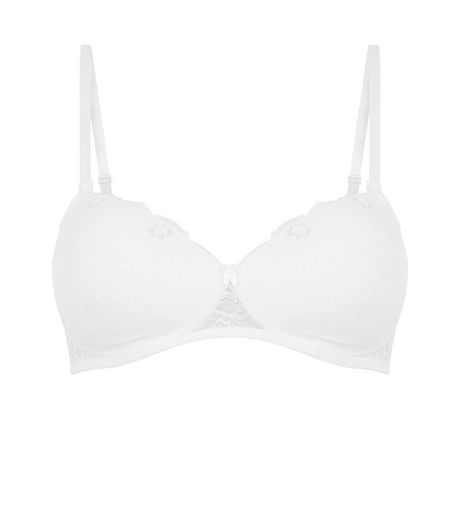 Maternity White Lace Nursing Padded Bra | New Look