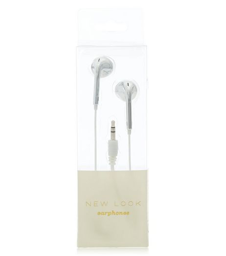 Silver Metallic Earphones | New Look