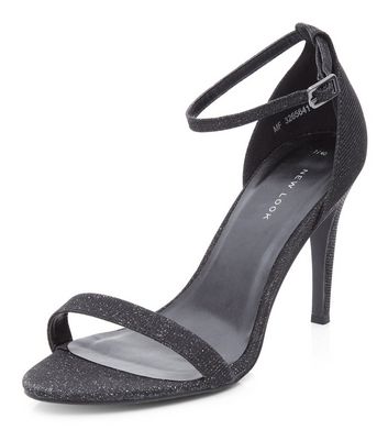 black high heels with sparkles