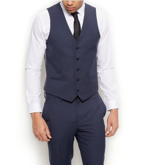 Blue Slim Fit Suit Waistcoat | New Look