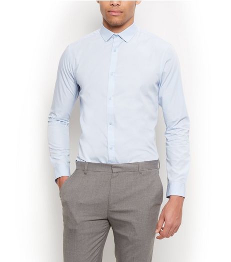 Light Blue Long Sleeve Shirt | New Look
