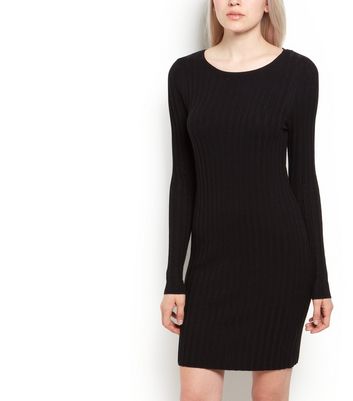 ribbed sleeve dress