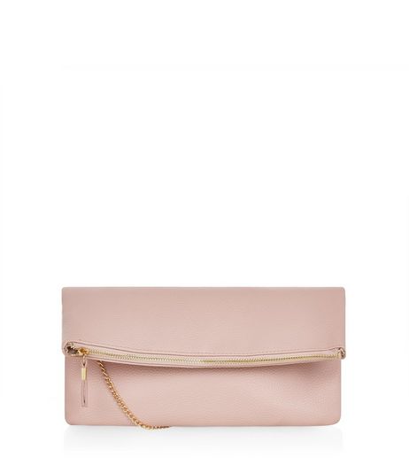Pink Fold Over Clutch | New Look
