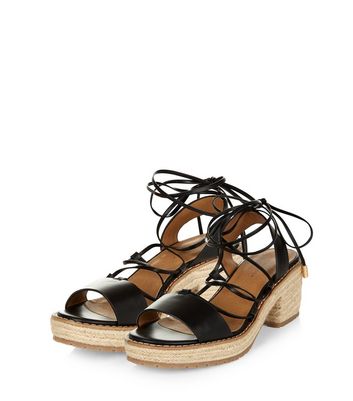 black lace espadrille