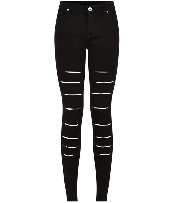 Black Extreme Ripped Skinny Jeans