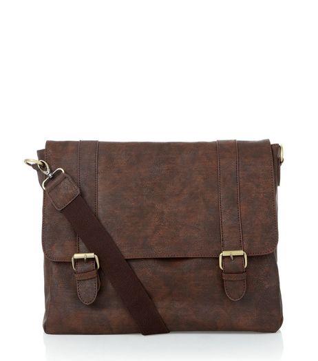 Brown Leather-Look Satchel | New Look