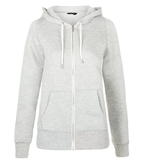 Grey Basic Zip Up Hoodie | New Look