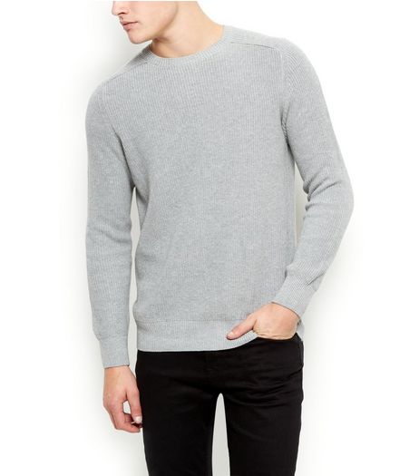 Grey Ribbed Jumper | New Look