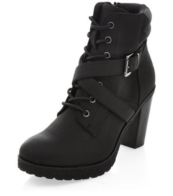 block heel ankle boots lace up