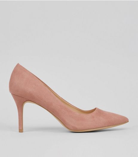 Pink Pointed Mid Heel Court Shoes | New Look