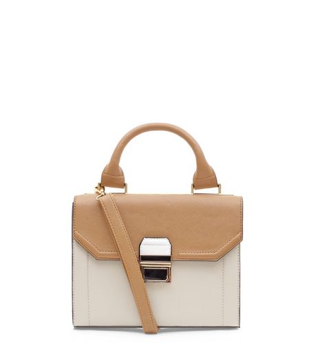 Tan and Cream Structured Bag | New Look