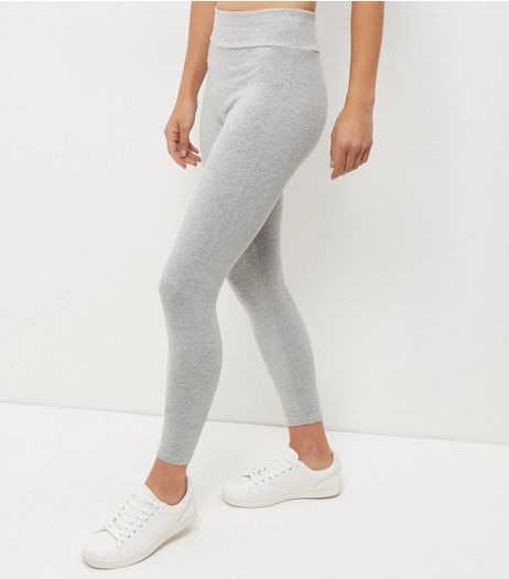 Pale Grey High Waisted Leggings | New Look