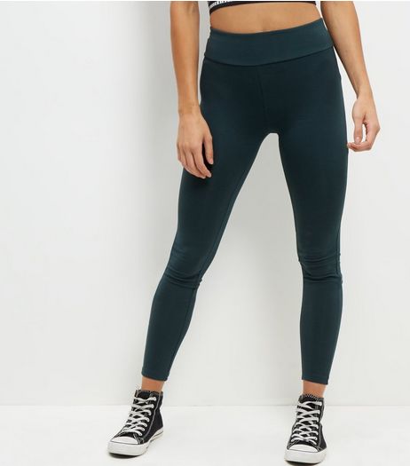 Dark Green High Waisted Leggings | New Look