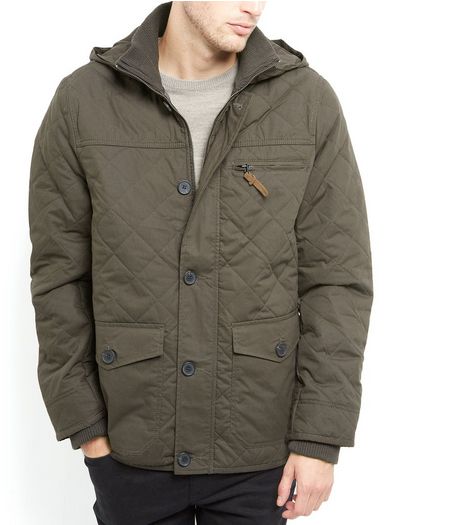 Khaki Quilted Jacket | New Look