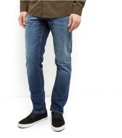 Blue Washed Straight Leg Jeans | New Look