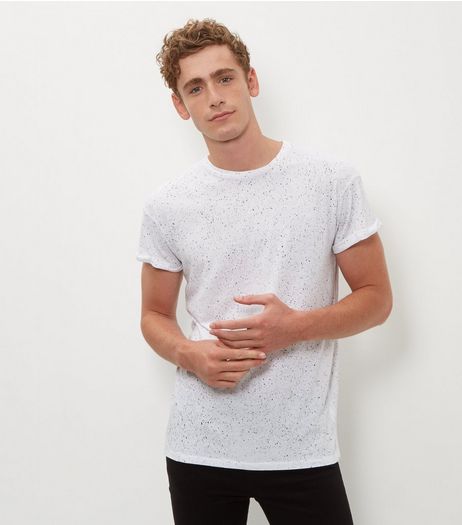White Spray Wash T-Shirt | New Look