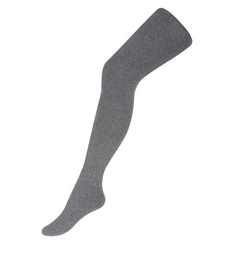 Grey Premium Cotton Tights | New Look