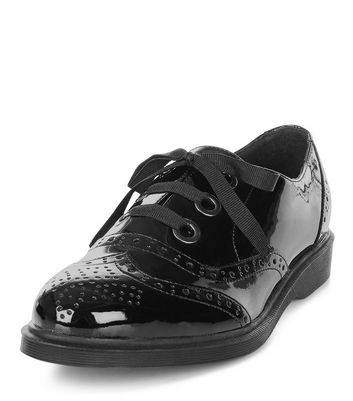 black suedette lace up brogues