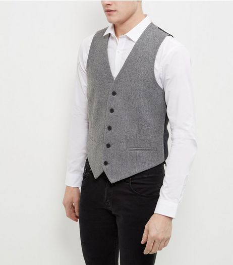 Grey Textured Waistcoat | New Look