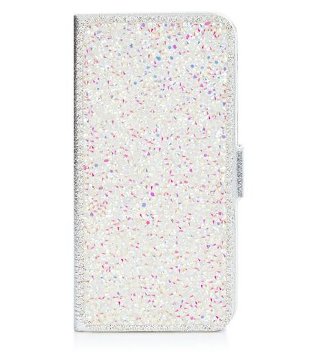 Silver Crystal Embellished iPhone 6 Purse | New Look