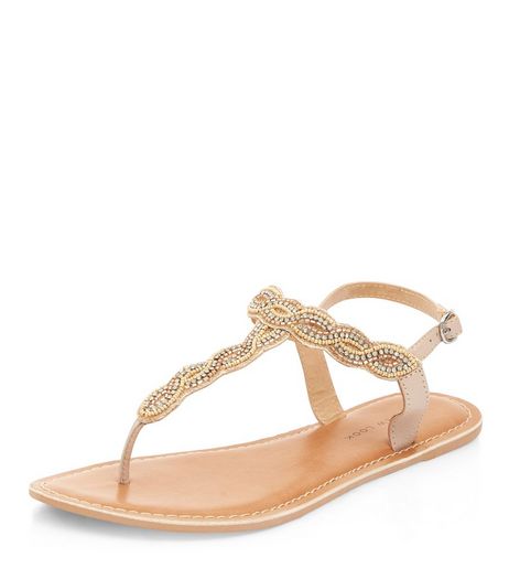 Wide Fit Stone Embellished Sandals | New Look
