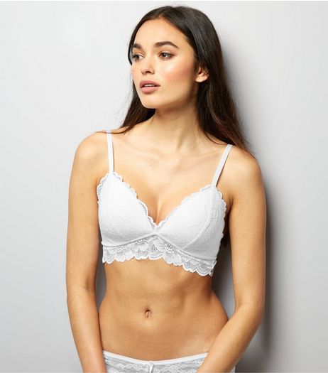White Moulded Lace Bralet | New Look