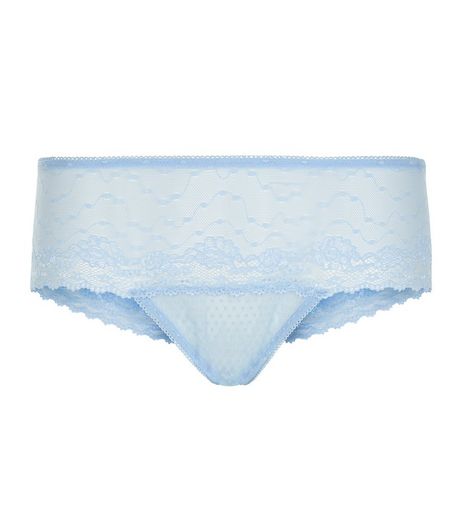 Blue Floral Lace Thong | New Look