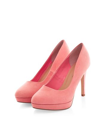 wide fit coral heels