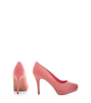wide fit coral heels