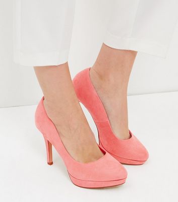 wide fit coral heels