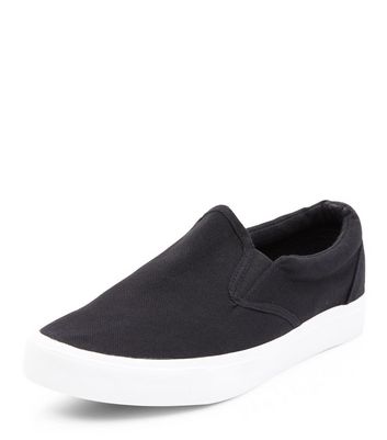 black canvas plimsolls womens