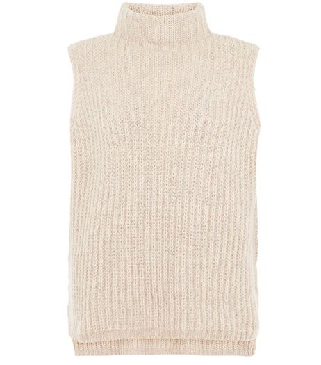 Shell Pink Twist Knit Sleeveless Jumper | New Look