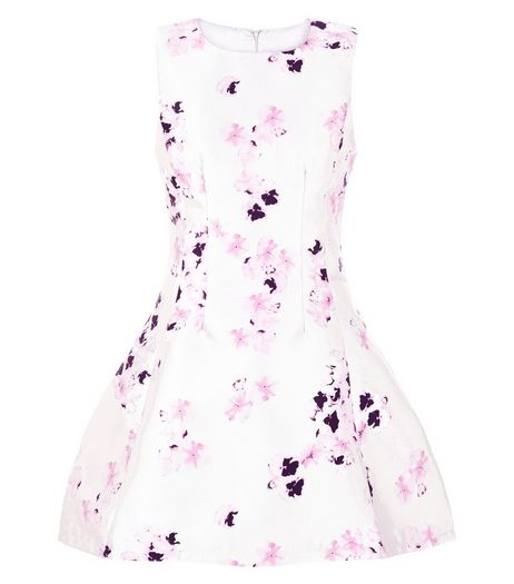 AX Paris Grey Floral Print Skater Dress | New Look
