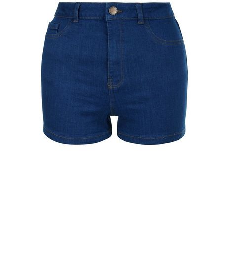 Blue High Waist Super Skinny Shorts | New Look