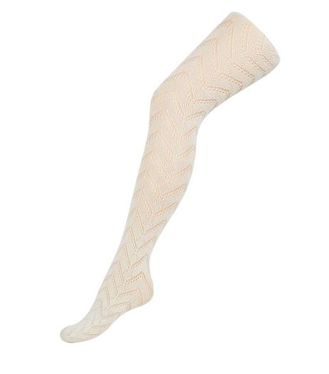 Stone Chevron Tights | New Look