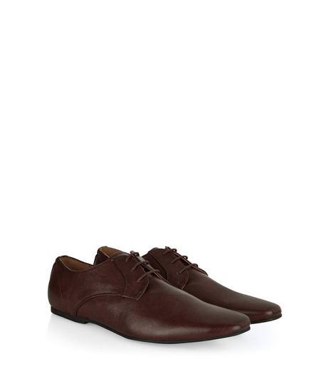 Dark Brown Lace Up Gibson Shoes | New Look