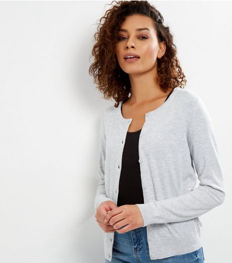 Grey Crew Neck Cardigan | New Look