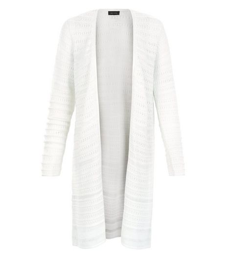 White Ladder Pointelle Midi Cardigan | New Look
