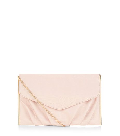 Stone Textured Metal Bar Trim Clutch | New Look