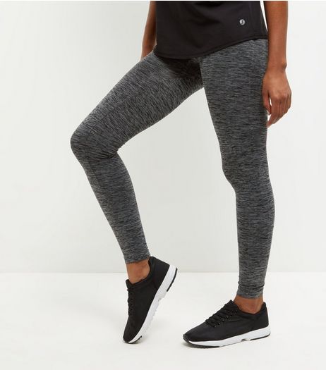 Grey Space Dye Seam Free Yoga Sports Leggings | New Look