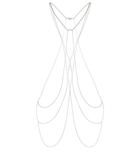 Silver Cross Chain Body Chain | New Look