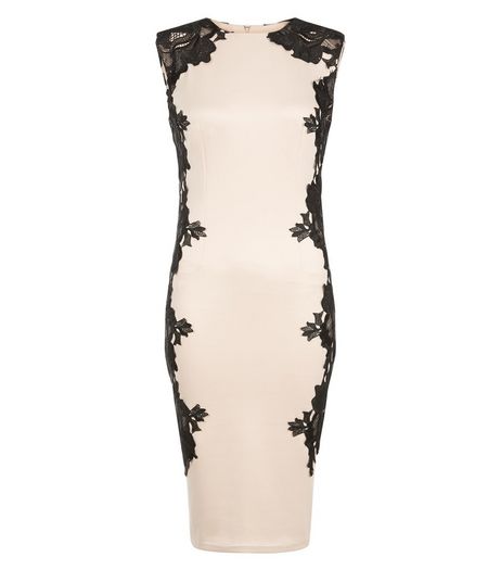 AX Shell Pink Crochet Side Midi Dress | New Look