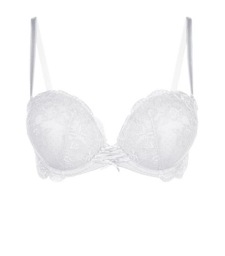 White Lace Boost Strapless Bra | New Look