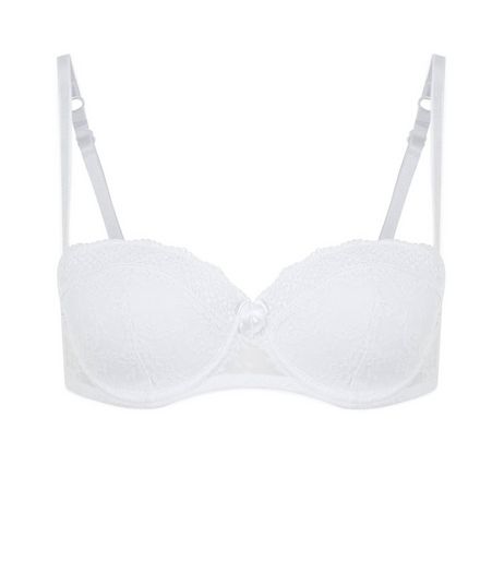 White Lace Strapless Bra | New Look