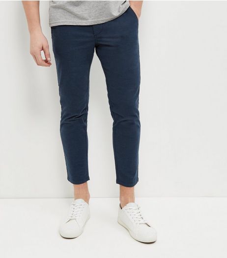 Blue Brushed Tapered Trousers | New Look