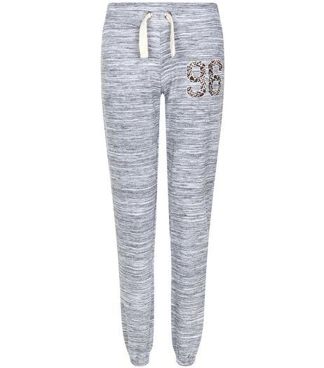Teens Grey 96 Aztec Print Space Dye Joggers | New Look