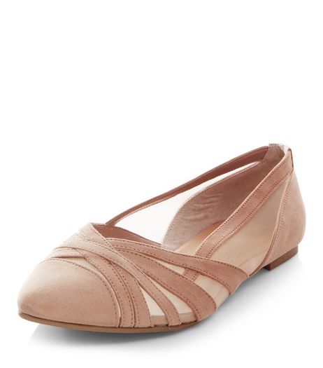 Stone Mesh Cross Strap Panel Pumps | New Look
