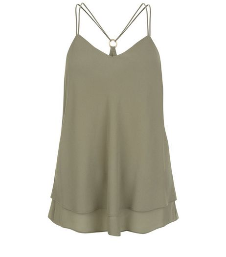 Khaki Ring Back Layered Cami | New Look